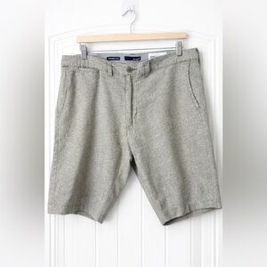 Bruno Washable Linen Blend Shorts Men’s 34 Classic Fit Gray